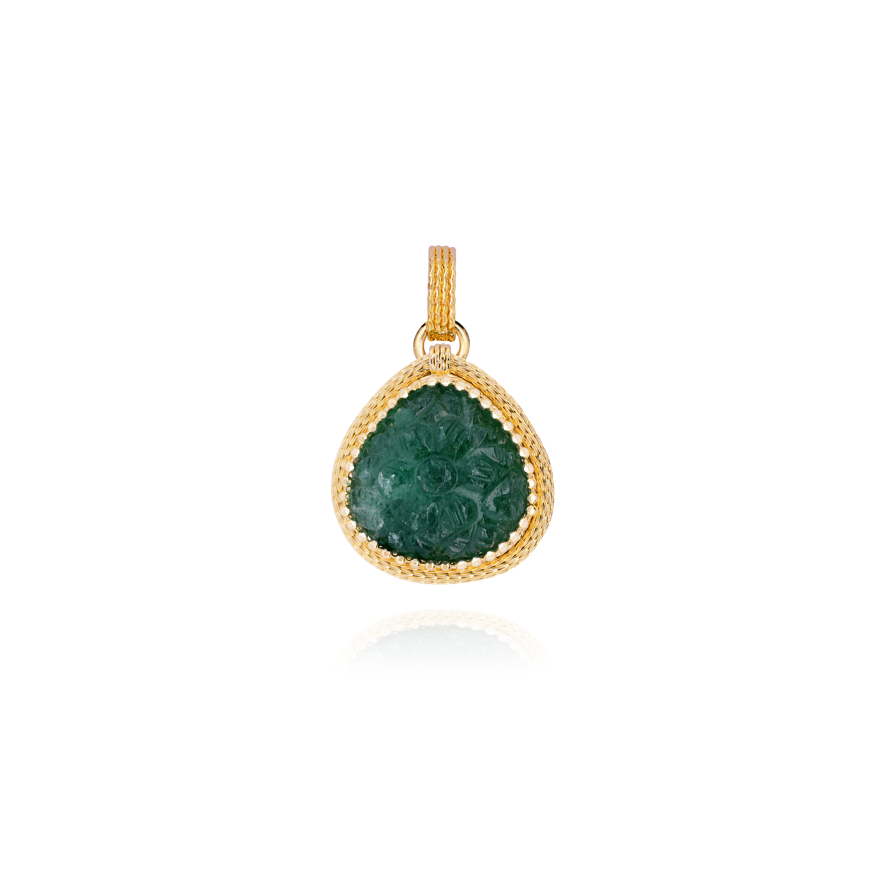 Gaia Carved Green Aventurine Pendant